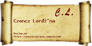 Czencz Loréna névjegykártya